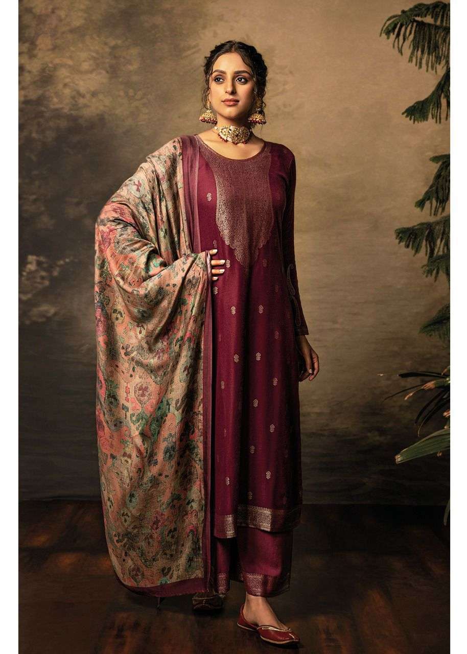 OMTEX AAMOD PASHMINA JACQUARD WINTER WEAR SALWER SUIT CATALOGUE 2022