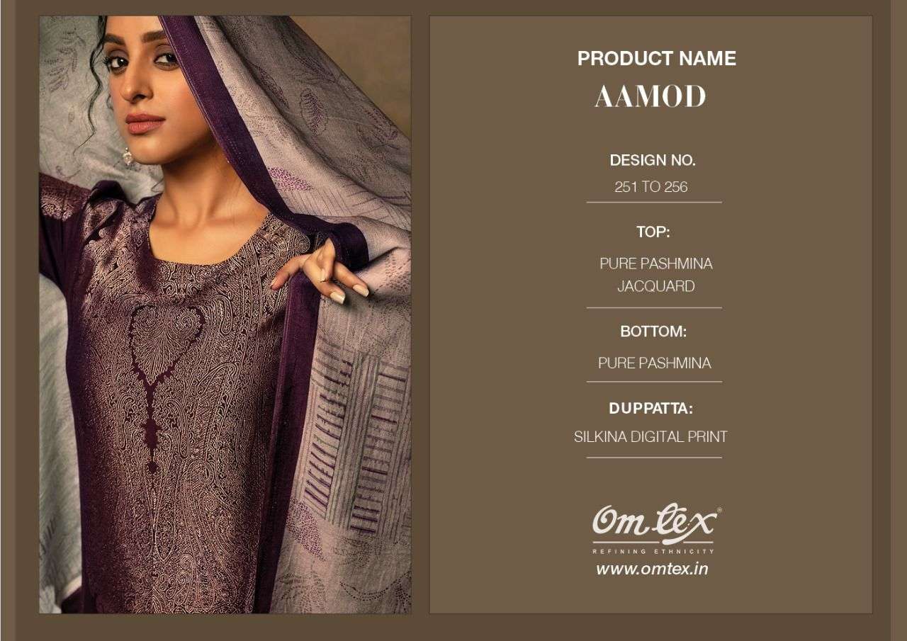 OMTEX AAMOD PASHMINA JACQUARD WINTER WEAR SALWER SUIT CATALOGUE 2022