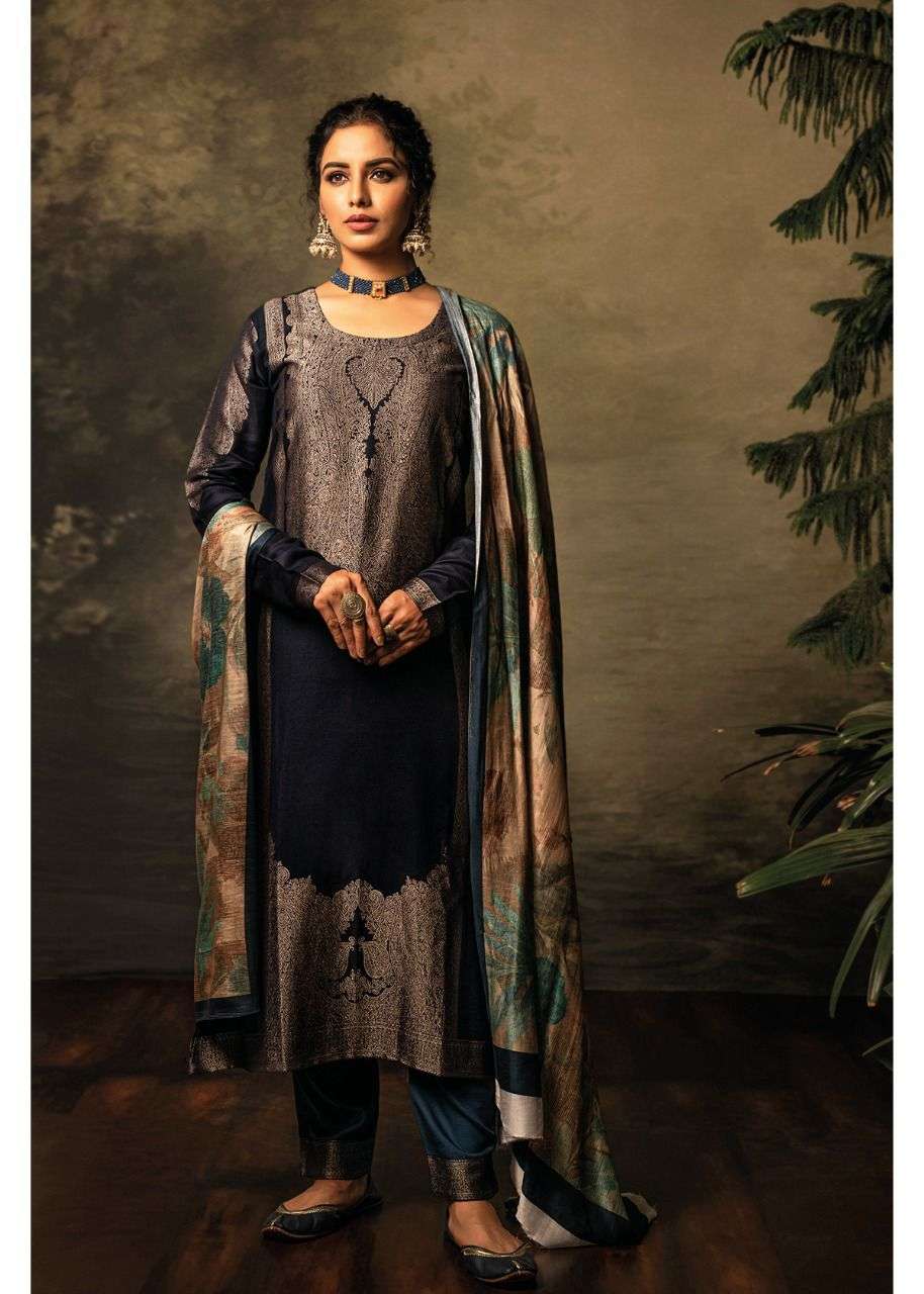 OMTEX AAMOD PASHMINA JACQUARD WINTER WEAR SALWER SUIT CATALOGUE 2022