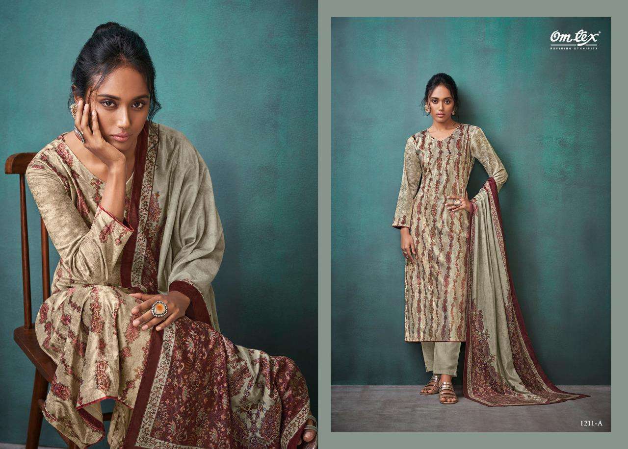 OMTEX TAANVI VELVET DIGITAL PRINTED SUITS WINTER CATALOGUE 2022