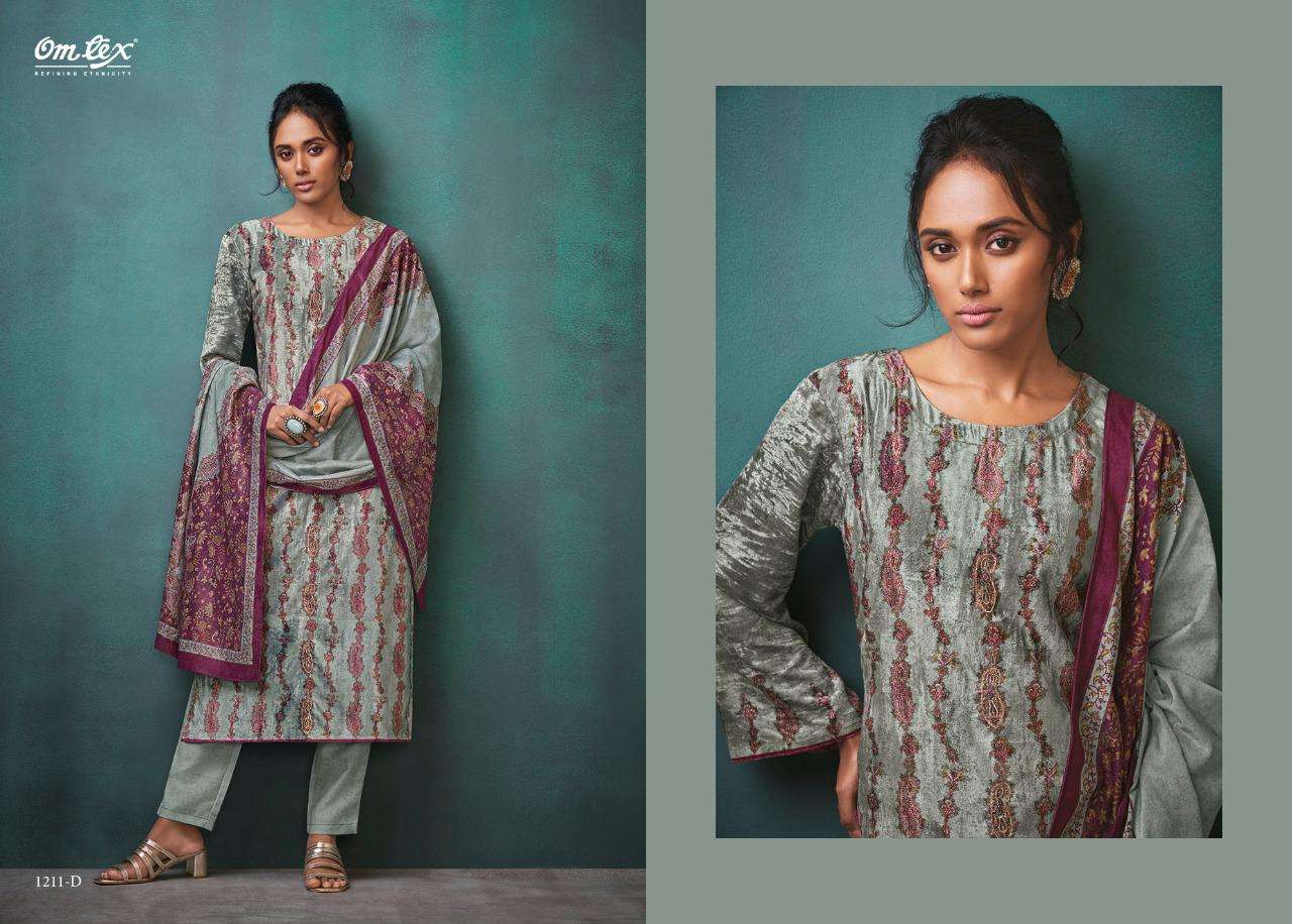 OMTEX TAANVI VELVET DIGITAL PRINTED SUITS WINTER CATALOGUE 2022