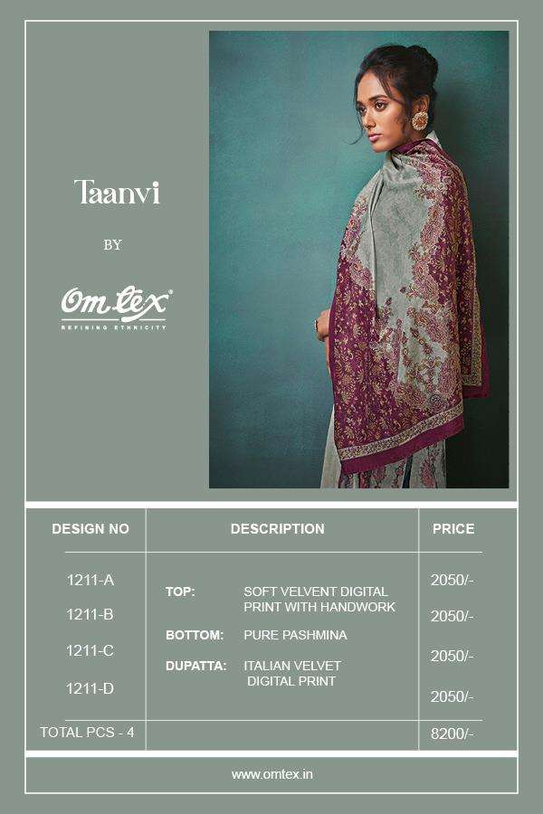 OMTEX TAANVI VELVET DIGITAL PRINTED SUITS WINTER CATALOGUE 2022