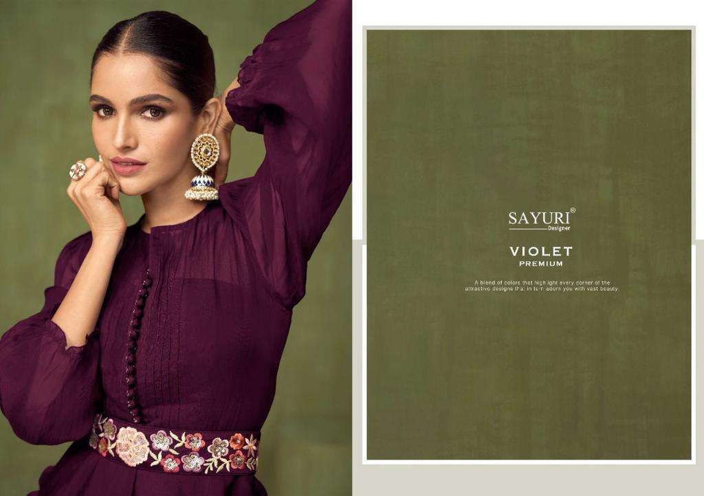 SAYURI DEIGNER VIOLET DESIGNER GEORGETTE SUITS CATALOGUE