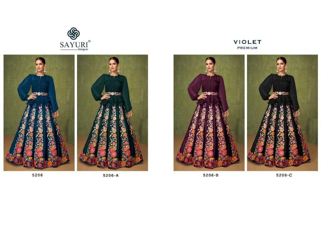 SAYURI DEIGNER VIOLET DESIGNER GEORGETTE SUITS CATALOGUE