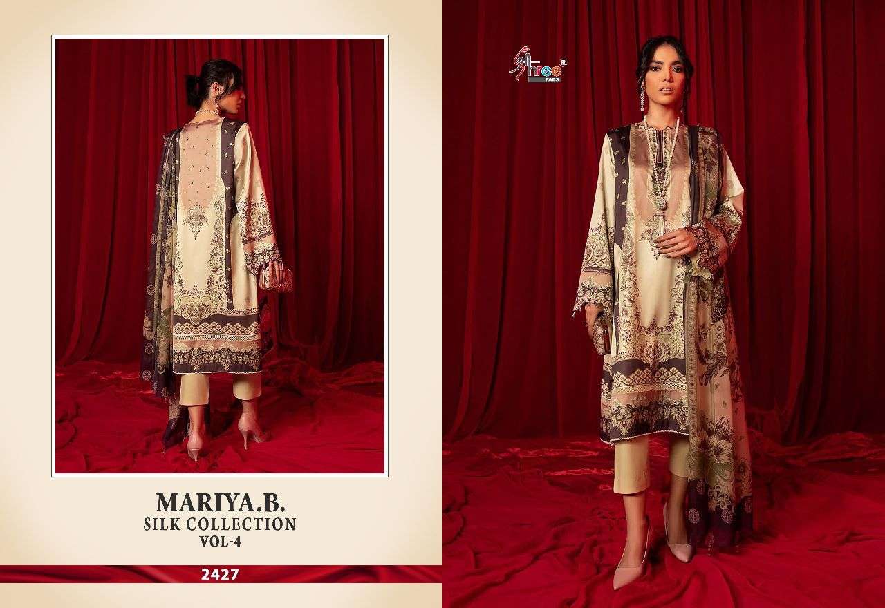 SHREE FAB MARIYA B SILK COLLECTION VOL 4 2427 TO 2430 SERIES SALWAR SUITS CATALOGUE