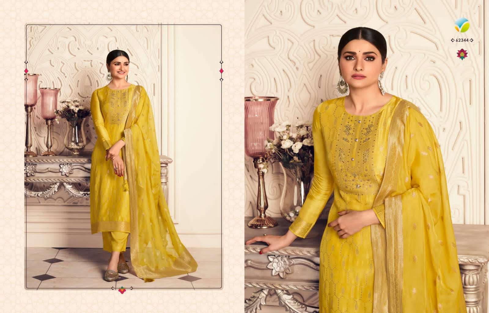 VINAY KASEESH AARADHYA 62341-62346 VISCOSE DOLA JACQUARD HAND EMBROIDERED SUITS LATEST CATALOGUE