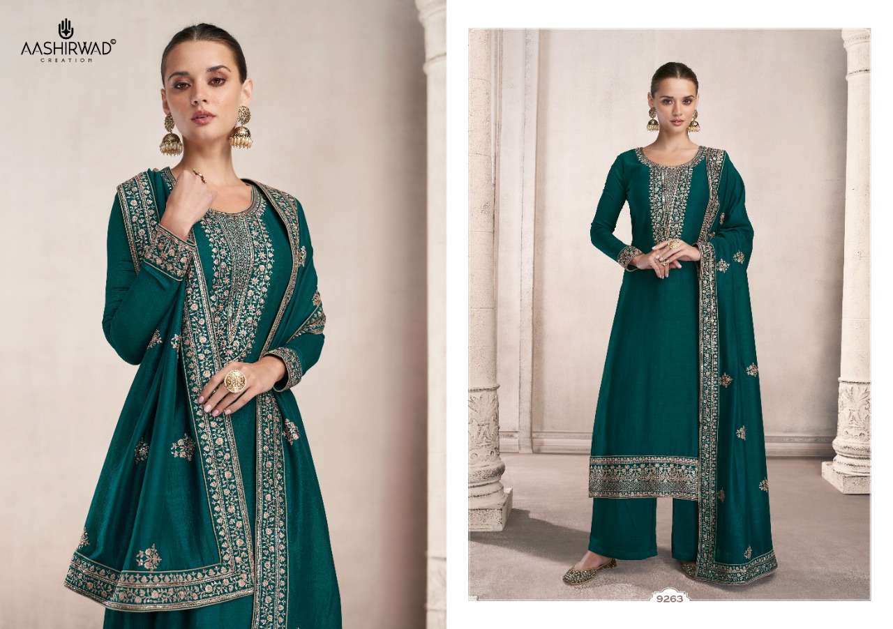 AASHIRWAD GULKAND SIYA SILK EMBROIDERY SALWAR SUITS CATALOGUE