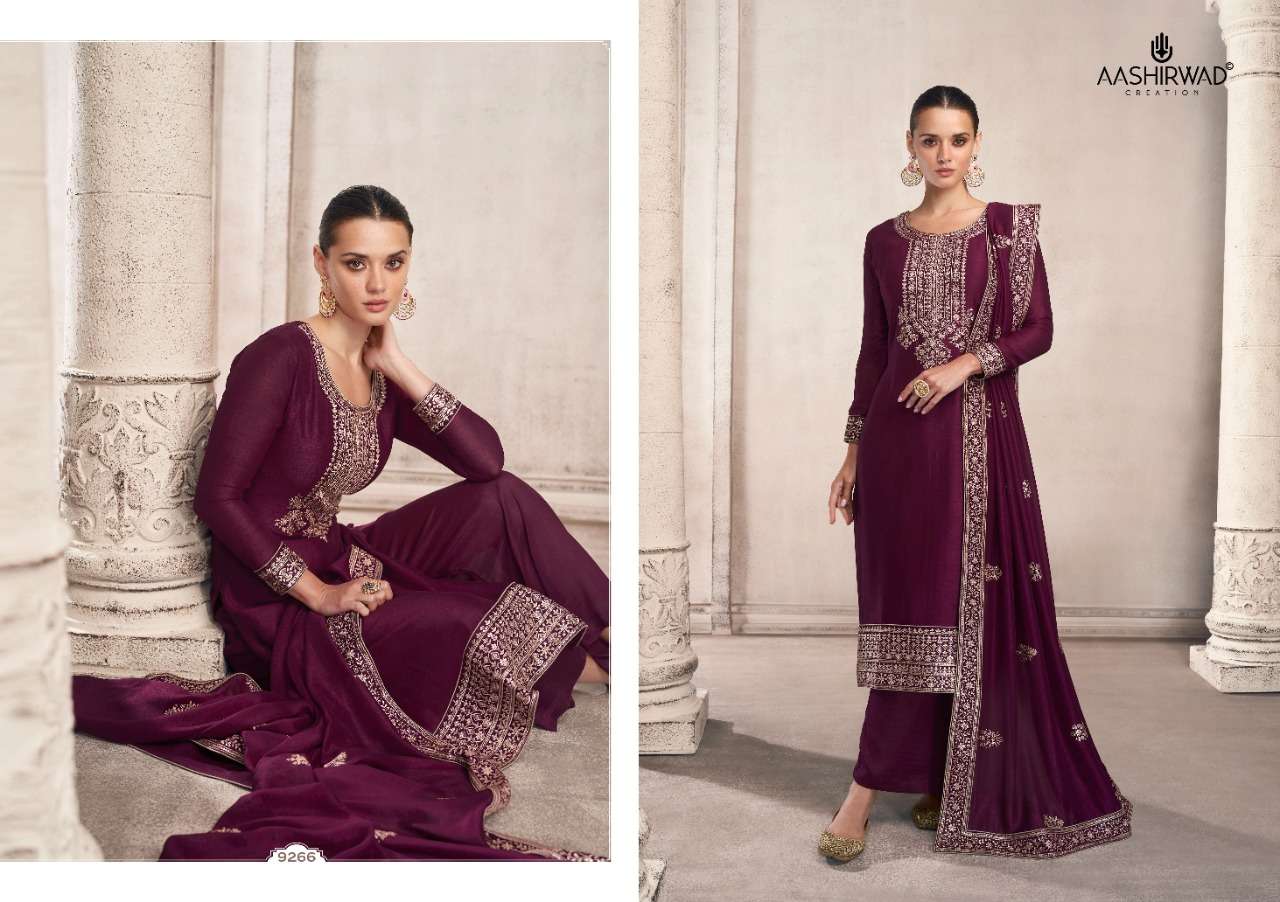 AASHIRWAD GULKAND SIYA SILK EMBROIDERY SALWAR SUITS CATALOGUE
