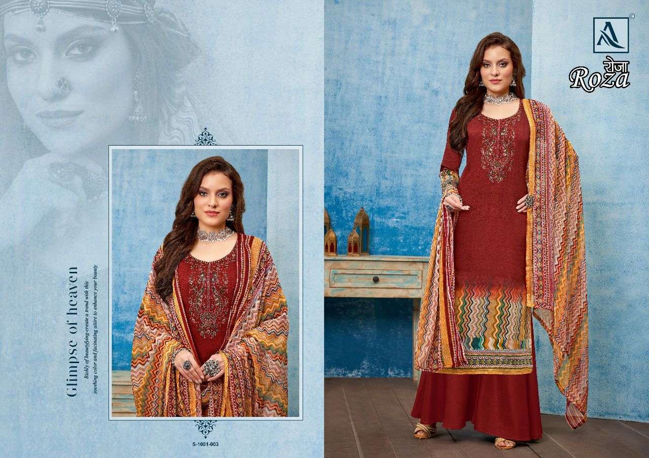 ALOK SUIT ROZA ZAM SATIN DIGITAL PRINTED SUITS NEW CATALOGUE 2022