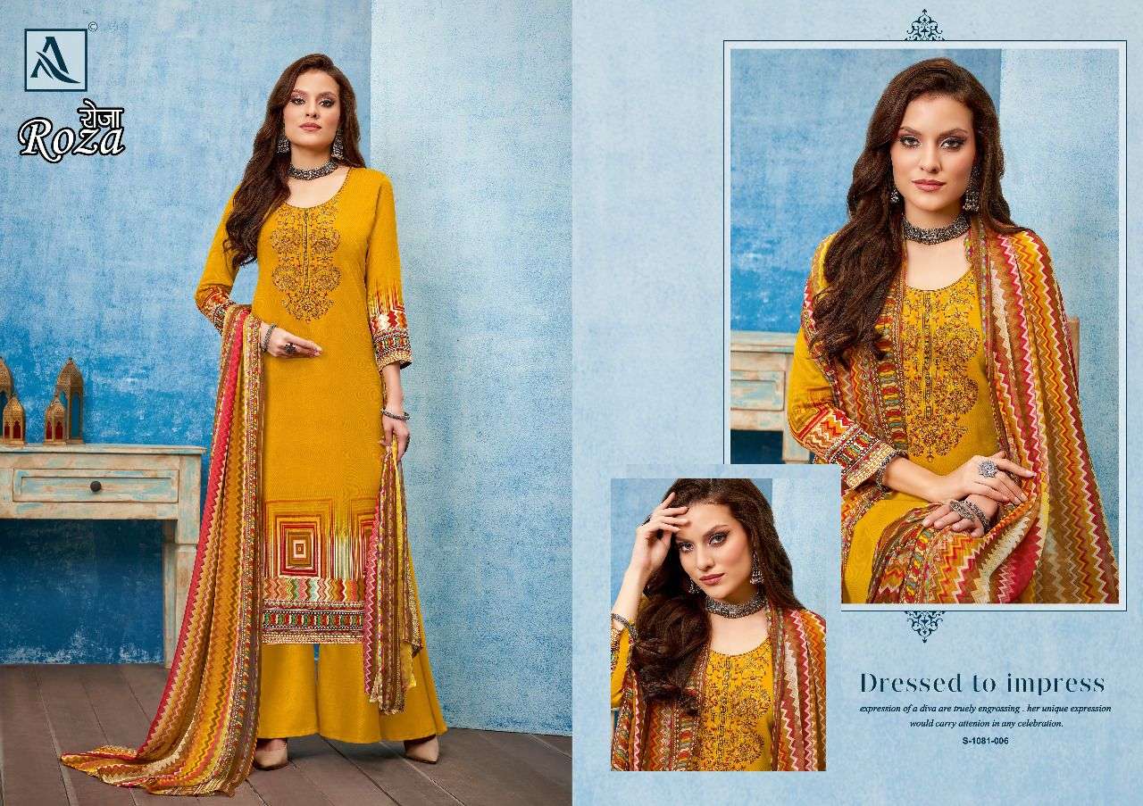 ALOK SUIT ROZA ZAM SATIN DIGITAL PRINTED SUITS NEW CATALOGUE 2022