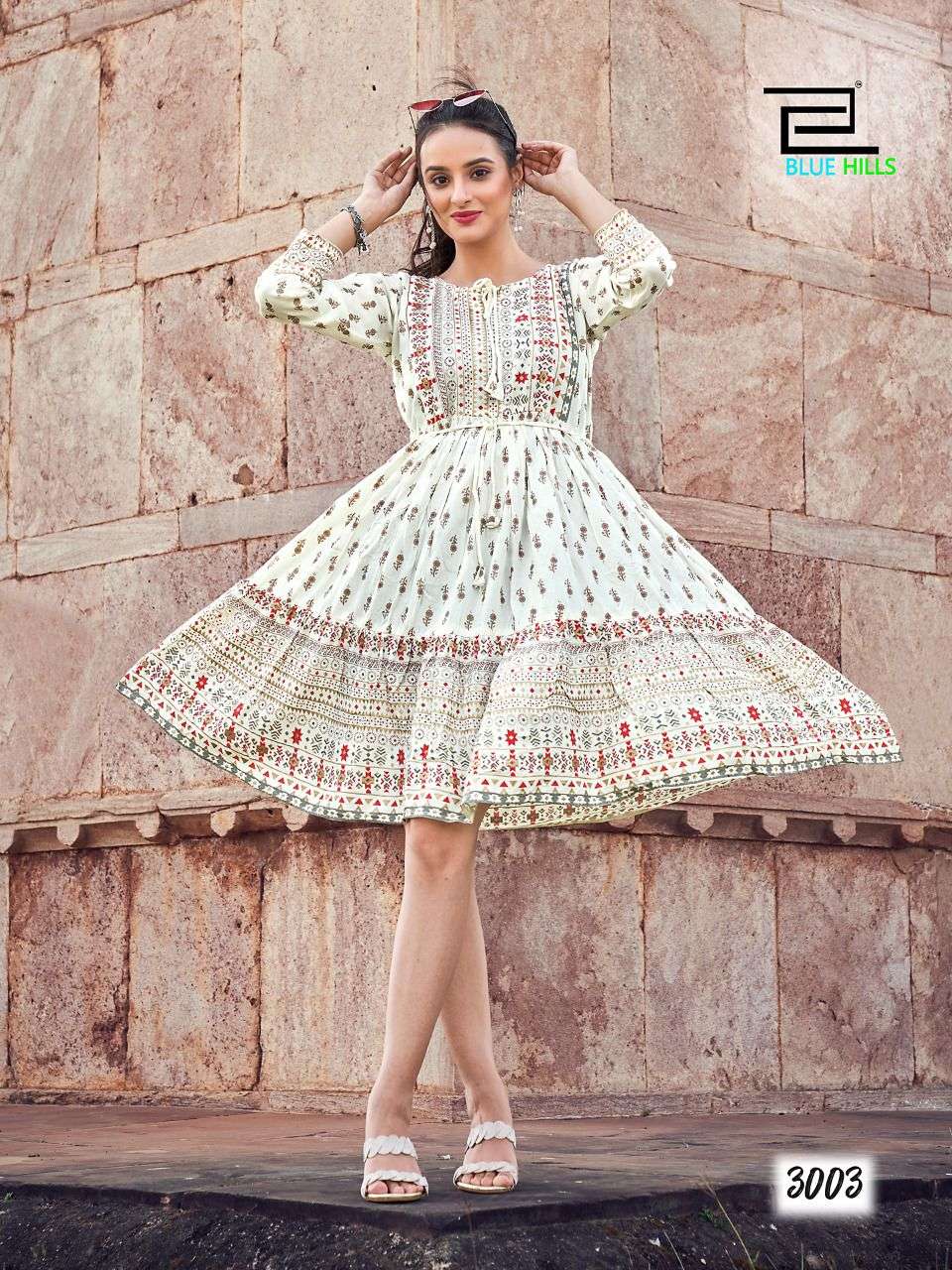 BLUE HILLS SHOW OFF VOL 3 FANCY RAYON SHORT KURTIS CATALOGUE