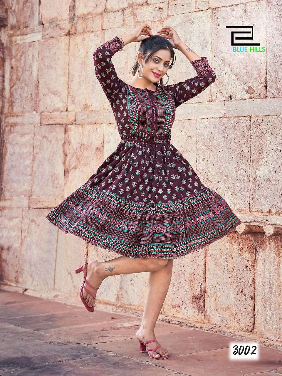 BLUE HILLS SHOW OFF VOL 3 FANCY RAYON SHORT KURTIS CATALOGUE