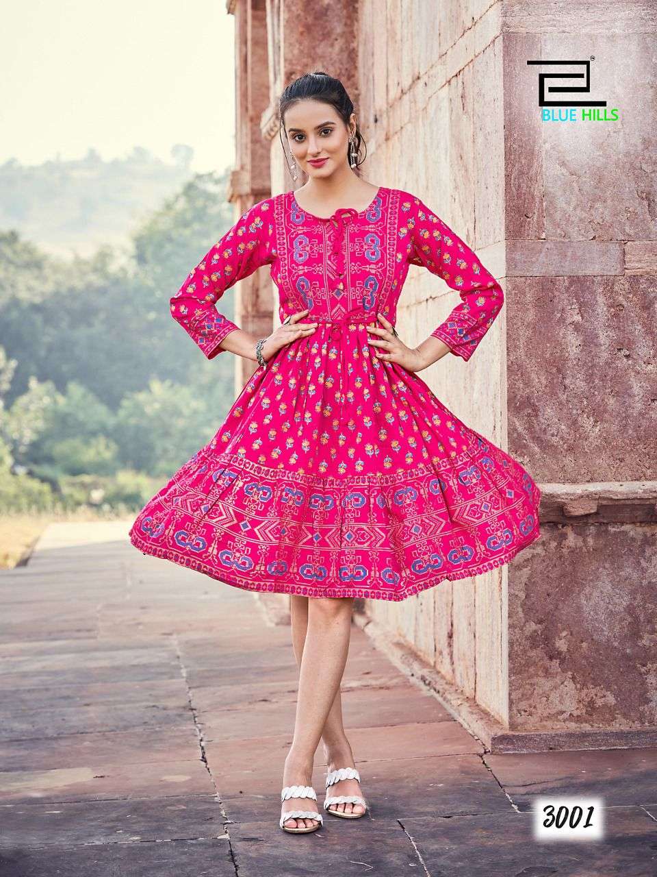 BLUE HILLS SHOW OFF VOL 3 FANCY RAYON SHORT KURTIS CATALOGUE