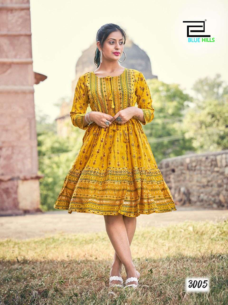 BLUE HILLS SHOW OFF VOL 3 FANCY RAYON SHORT KURTIS CATALOGUE