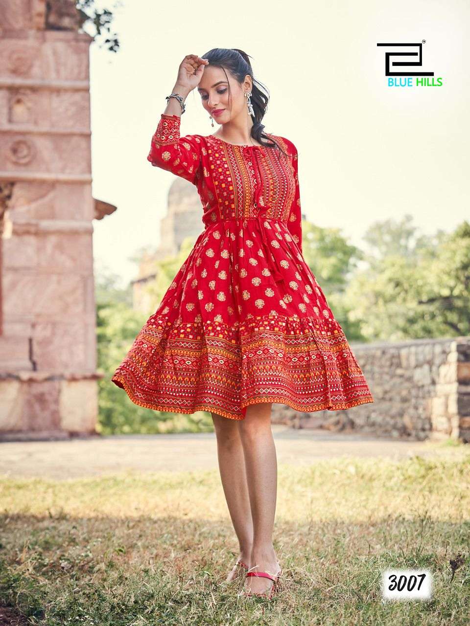 BLUE HILLS SHOW OFF VOL 3 FANCY RAYON SHORT KURTIS CATALOGUE