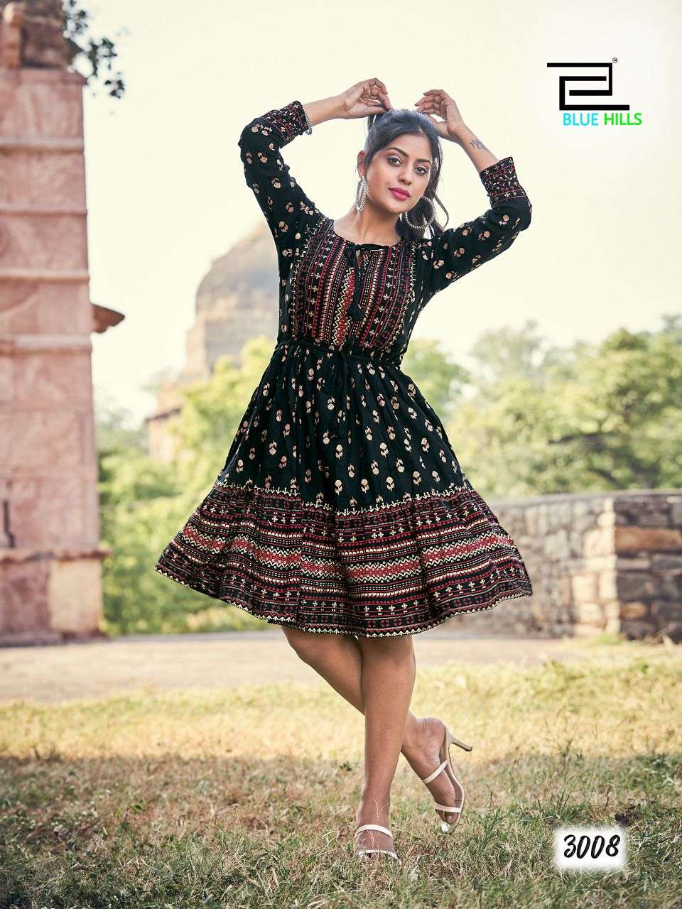 BLUE HILLS SHOW OFF VOL 3 FANCY RAYON SHORT KURTIS CATALOGUE