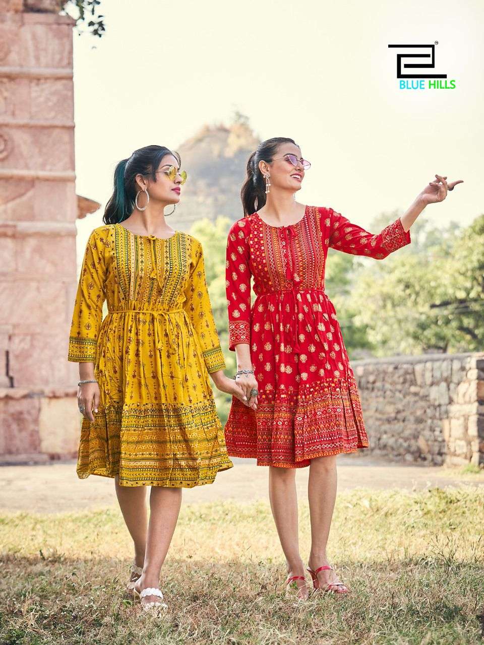 BLUE HILLS SHOW OFF VOL 3 FANCY RAYON SHORT KURTIS CATALOGUE