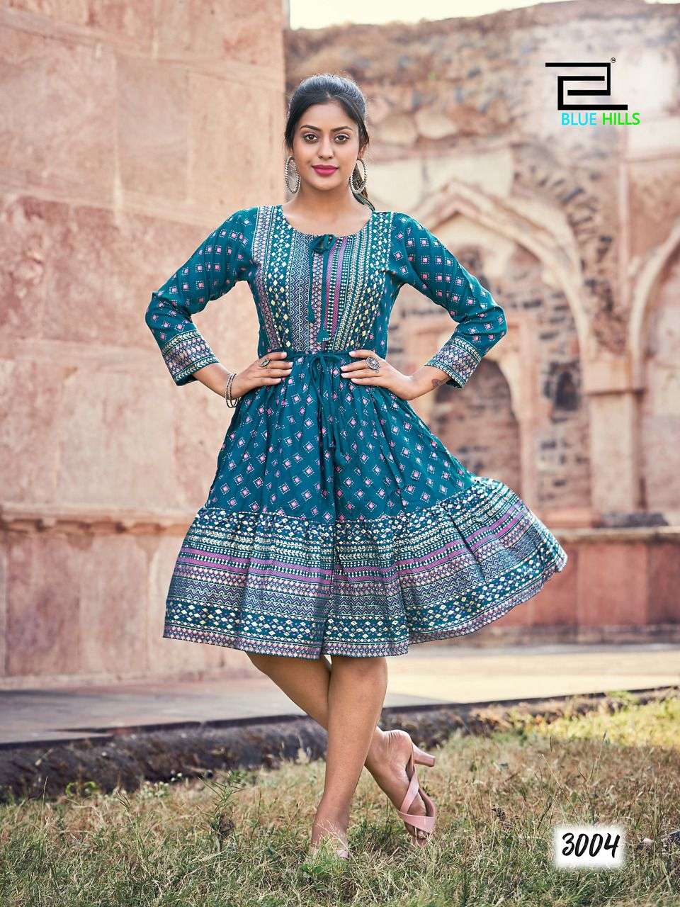 BLUE HILLS SHOW OFF VOL 3 FANCY RAYON SHORT KURTIS CATALOGUE