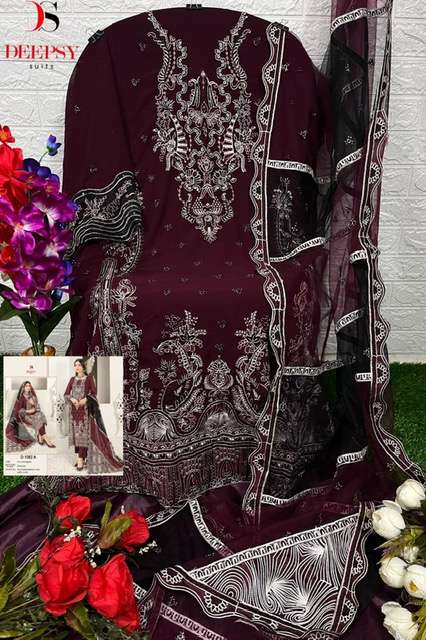 DEEPSY SUIT 1062 SERIES GEORGETTE EMBROIDERY SUITS NEW CATALOGUE 2022