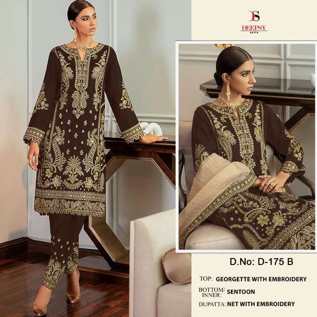 DEEPSY SUIT 175 SERIES GEORGETTE EMBROIDERY SUITS NEW CATALOGUE 2022