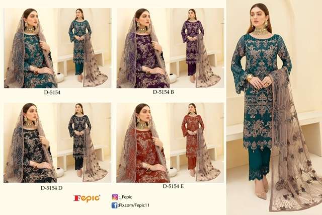FEPIC ROSMEEN D 5154 COLOUR GEORGETTE PAKISTANI SUITS CATALOGUE