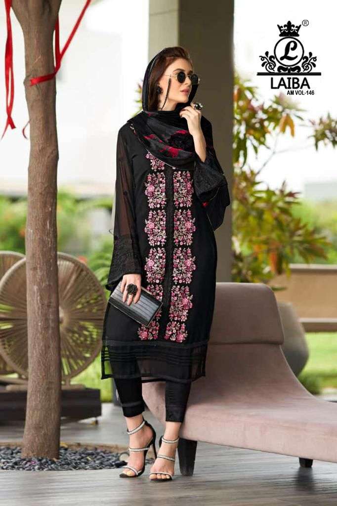 LAIBA AM VOL 146 PAKISTANI KURTI PANT WITH DUPATTA LATEST CATALOGUE