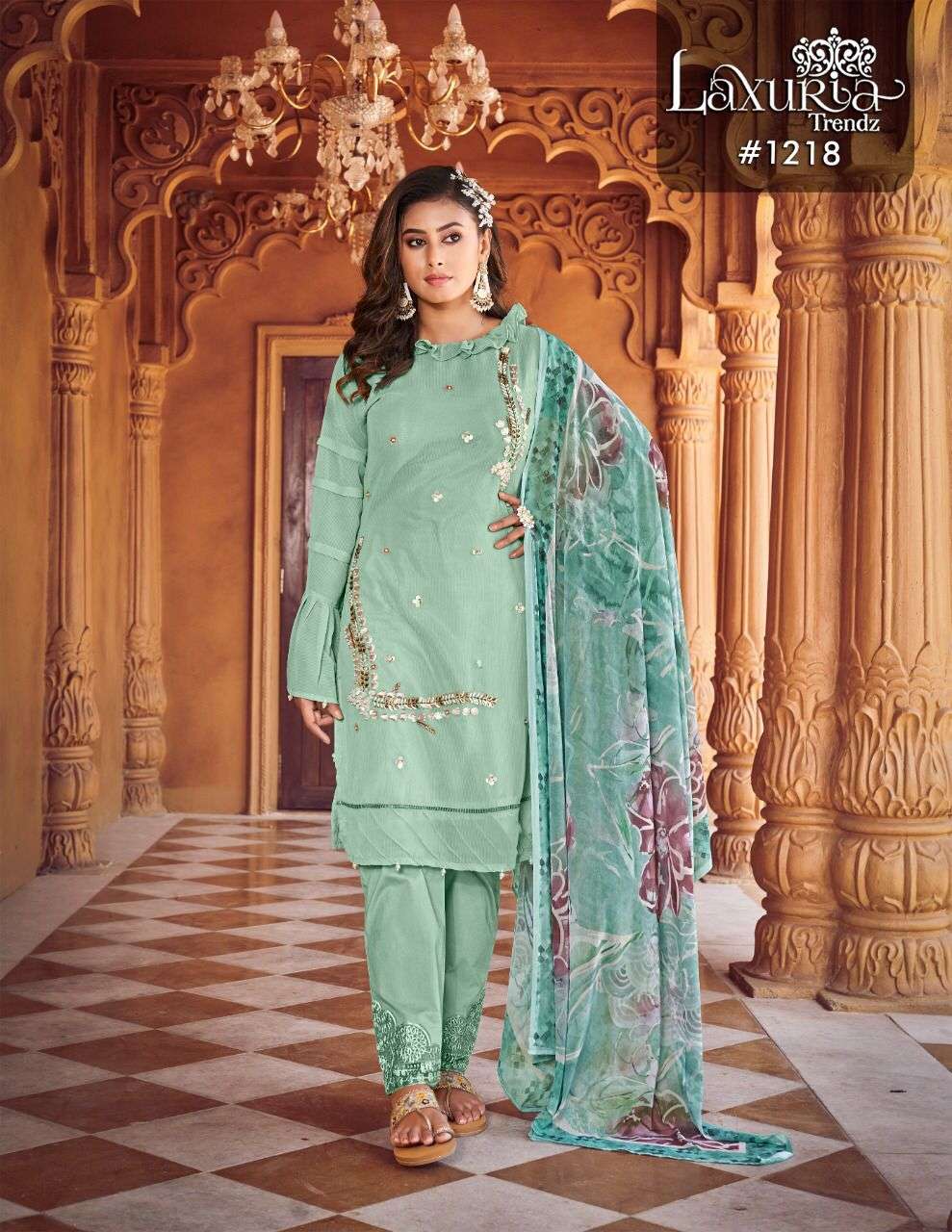 LAXURIA TRENDZ 1218 PAKISTANI READYMADE HANDWORK TUNICS CATALOGUE