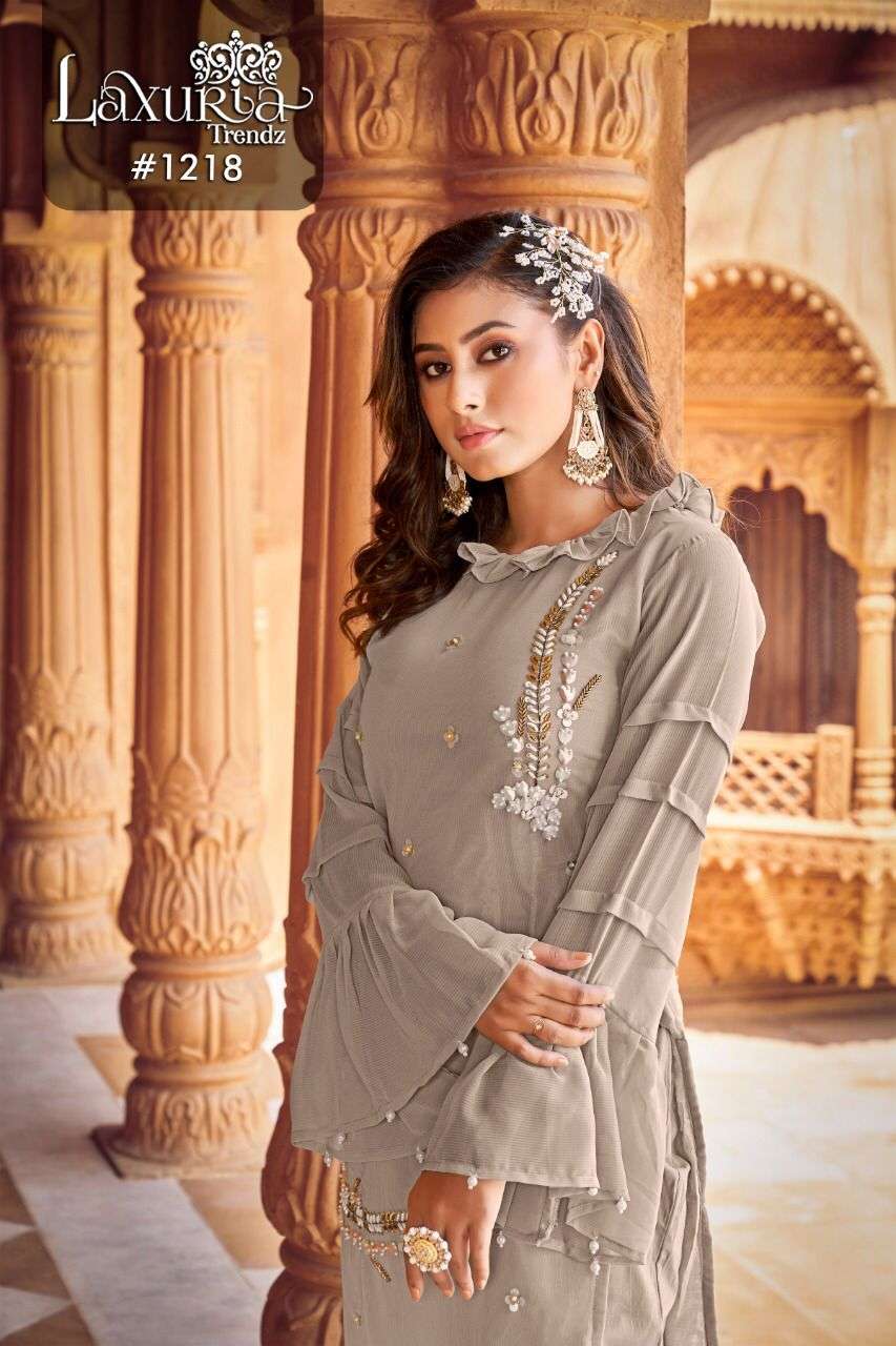 LAXURIA TRENDZ 1218 PAKISTANI READYMADE HANDWORK TUNICS CATALOGUE
