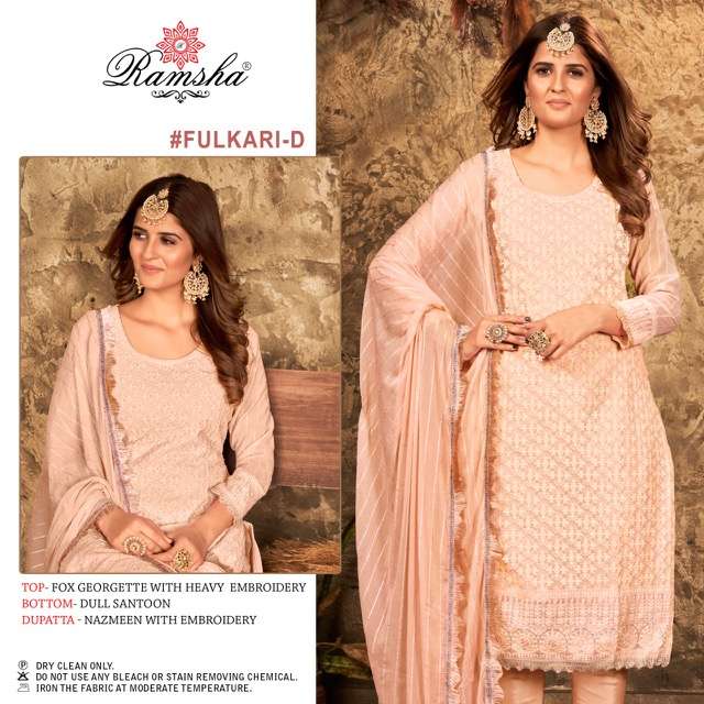 RAMSHA FULKARI NX GEORGETTE PAKISTANI SUITS CATALOGUE 2022