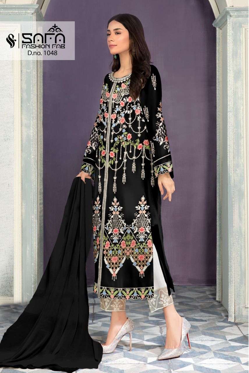 SAFA FASHION FAB 1048 PAKISTANI KURTI PANTS WITH DUPATTA NEW CATALOGUE