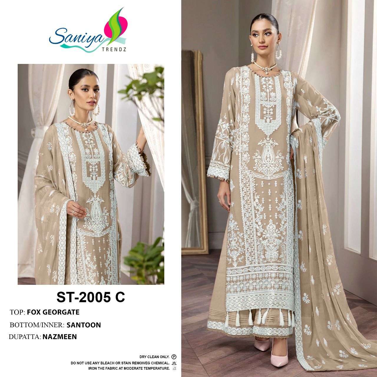 SANIYA TRENDZ ST 2005 HIT GEORGETTE PAKISTANI SUITS CATALOGUE