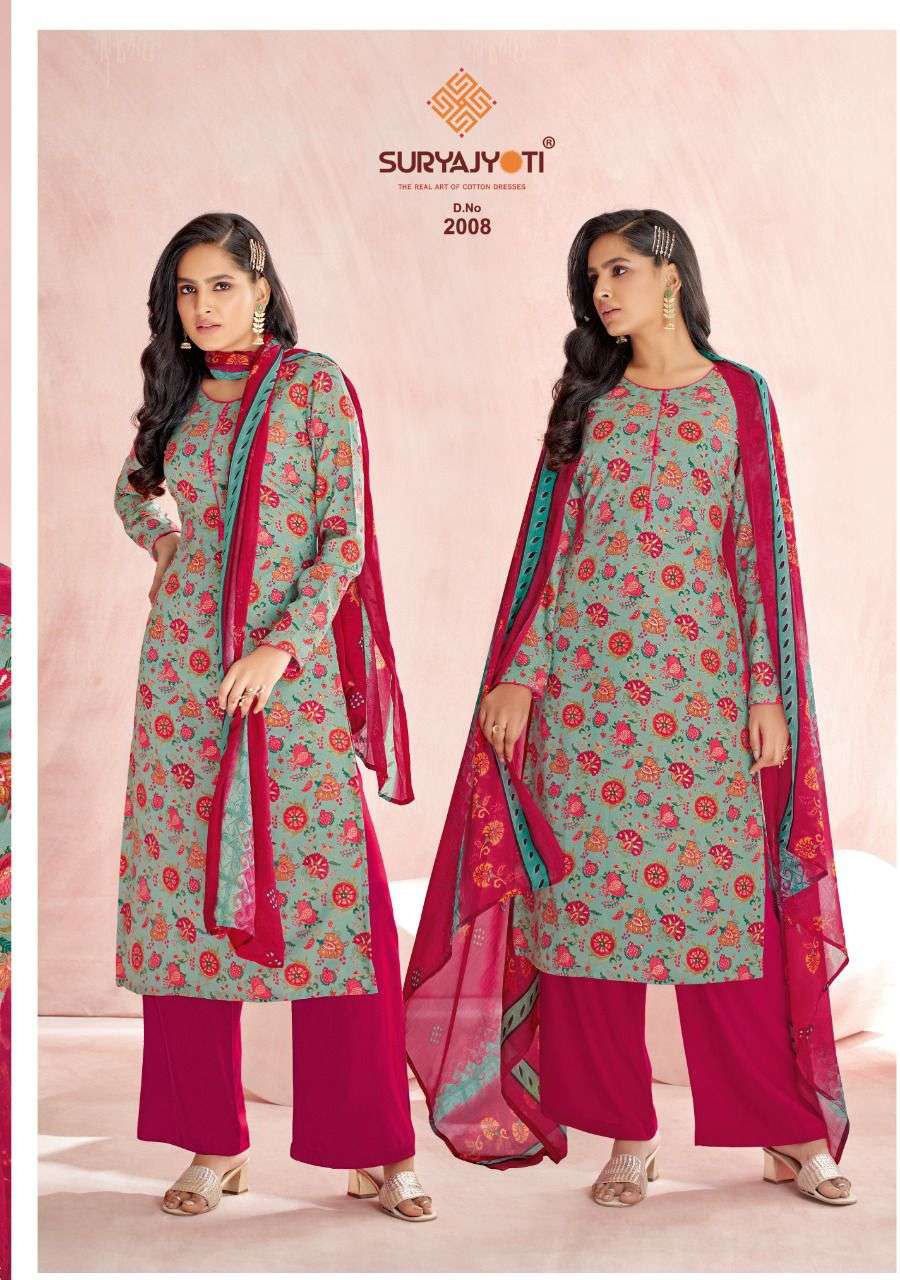 SURYAJYOTI PAROO VOL 2 RAYON PRINT TOP BOTTOM WITH DUPATTA LATEST CATALOGUE