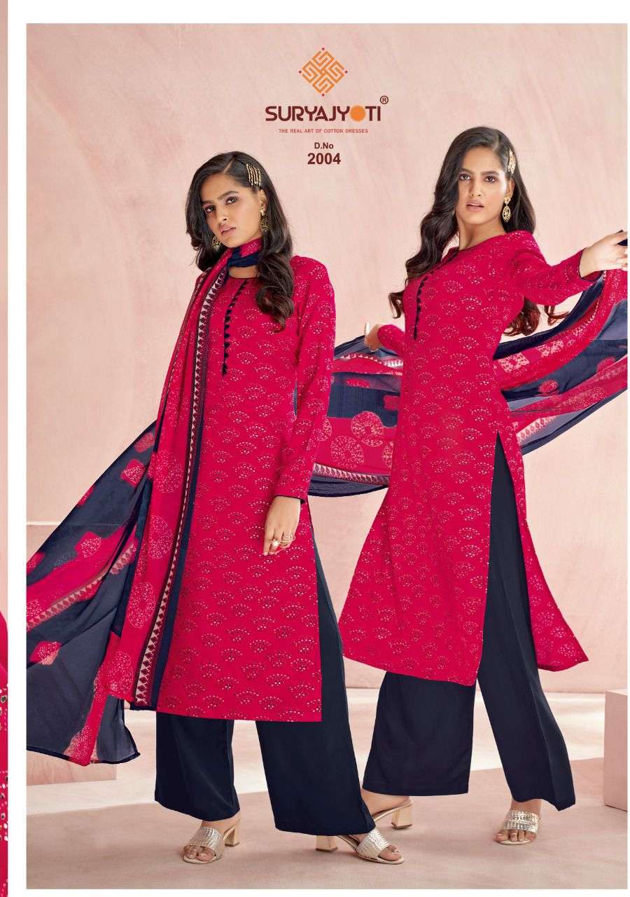 SURYAJYOTI PAROO VOL 2 RAYON PRINT TOP BOTTOM WITH DUPATTA LATEST CATALOGUE