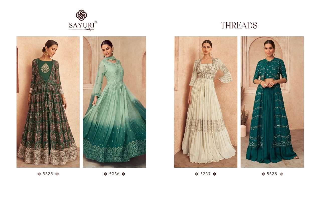 SAYURI DESIGNER THREADS HEAVY GEORGETTE SUITS LATEST CATALOG