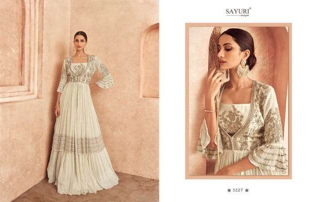 SAYURI DESIGNER THREADS HEAVY GEORGETTE SUITS LATEST CATALOG