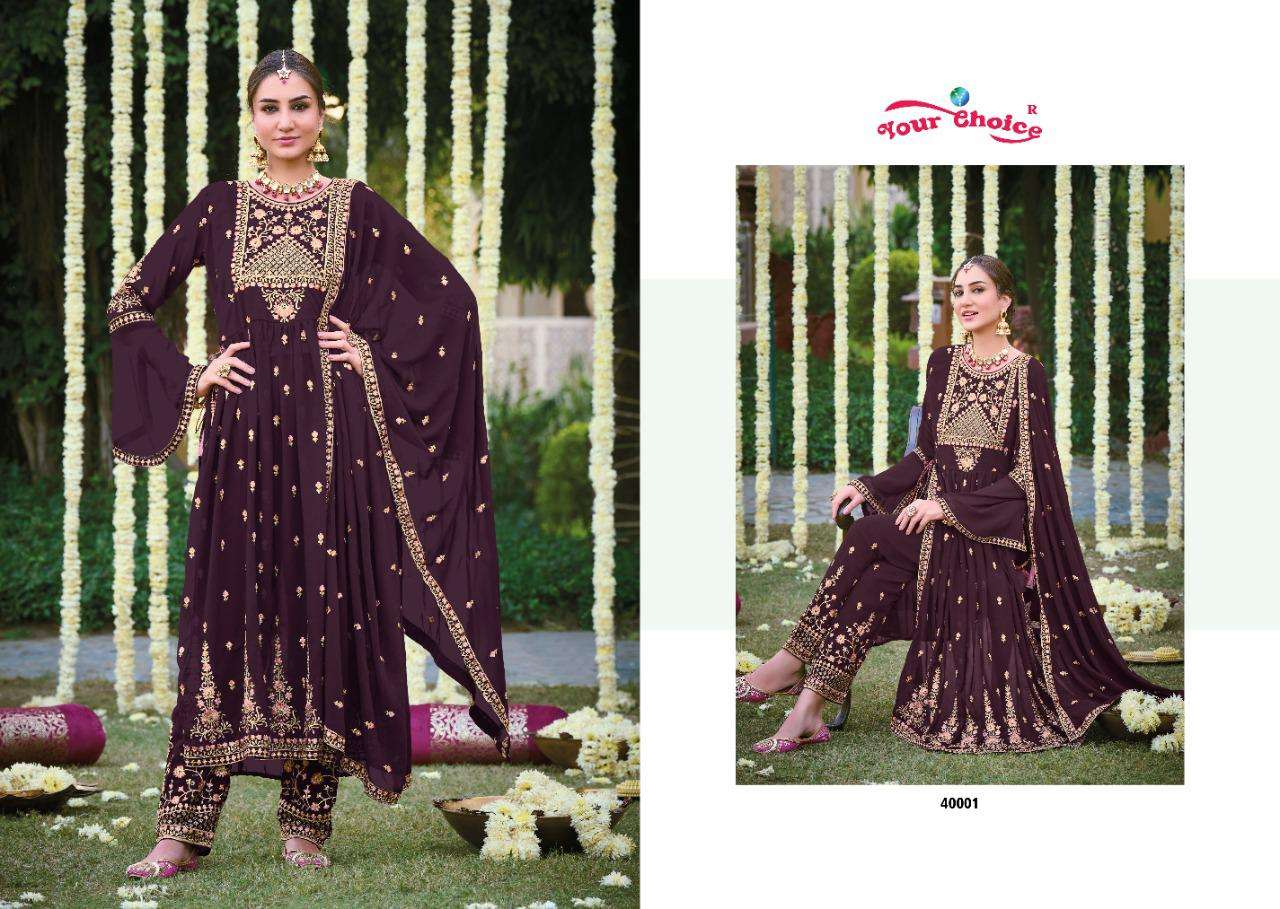 YOUR CHOICE MIRZA NYRA CUT BLOOMING GEORGETTE SUITS CATALOGUE 2023