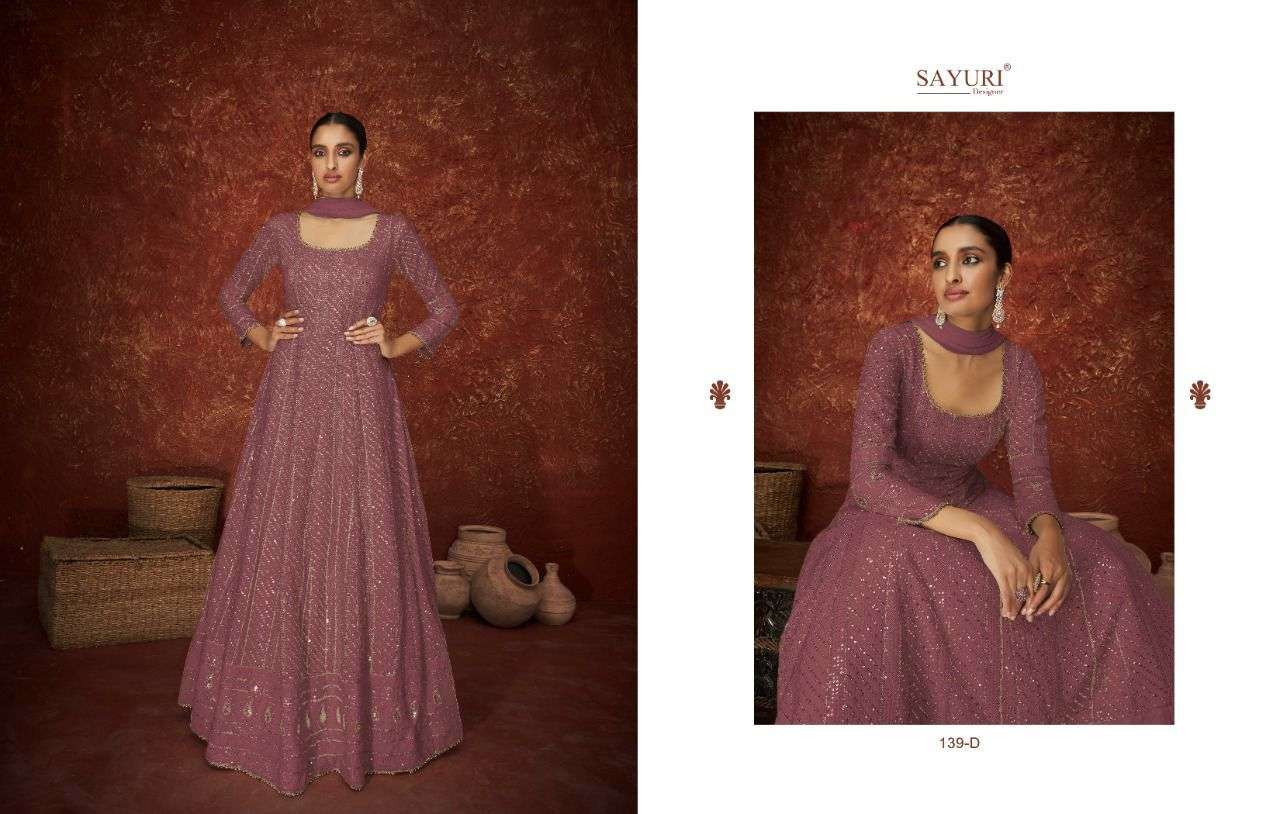 SAYURI DESIGNER AMEERA SOLITAIRE GEORGETTE SUITS LATEST CATALOG