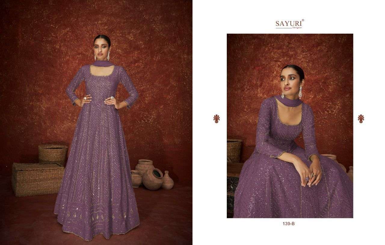 SAYURI DESIGNER AMEERA SOLITAIRE GEORGETTE SUITS LATEST CATALOG