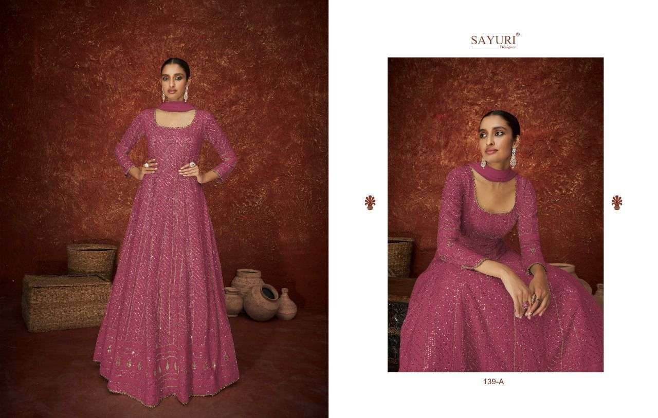 SAYURI DESIGNER AMEERA SOLITAIRE GEORGETTE SUITS LATEST CATALOG