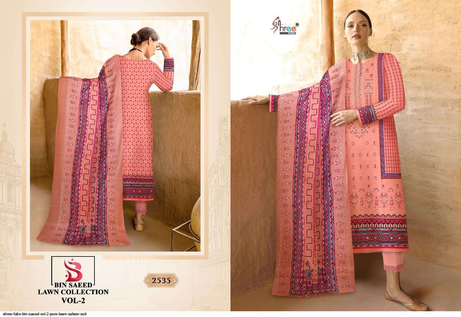 Shree Fab Latest Catalogue Bin Saeed Vol 2 Pure Lawn Printed With