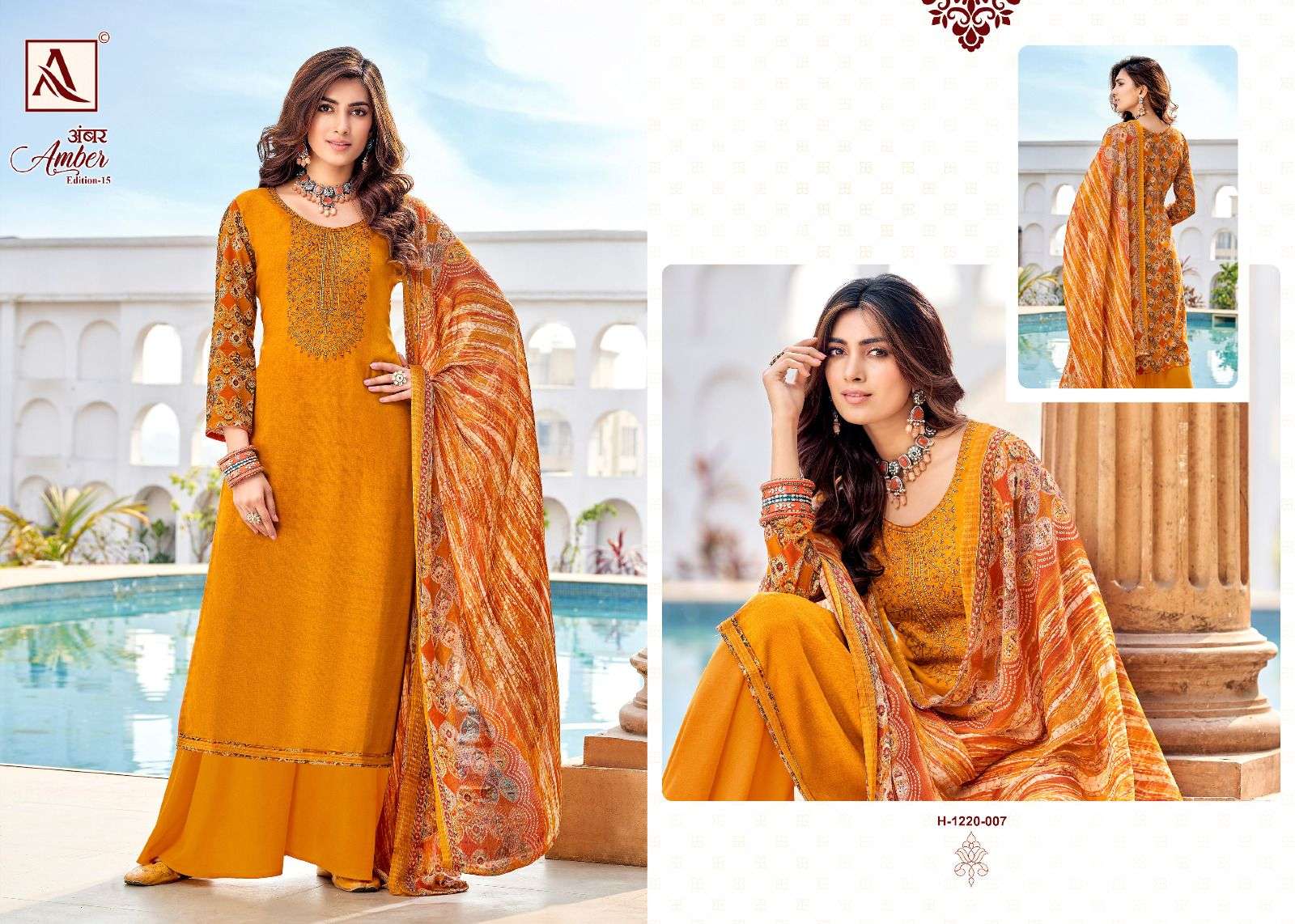ALOK SUIT AMBER H 1220 SERIES RAYON PRINTED SUIT LATEST CATALOGUE SUIT 2023
