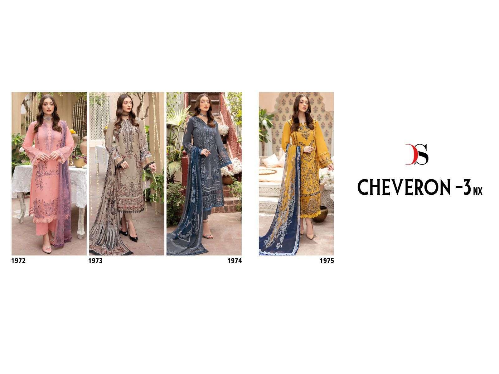 DEEPSY SUIT CHEVRON VOL 3 NX  COTTON EMBROIDERY PAKISTAI SUITS CATALOGUE 2022