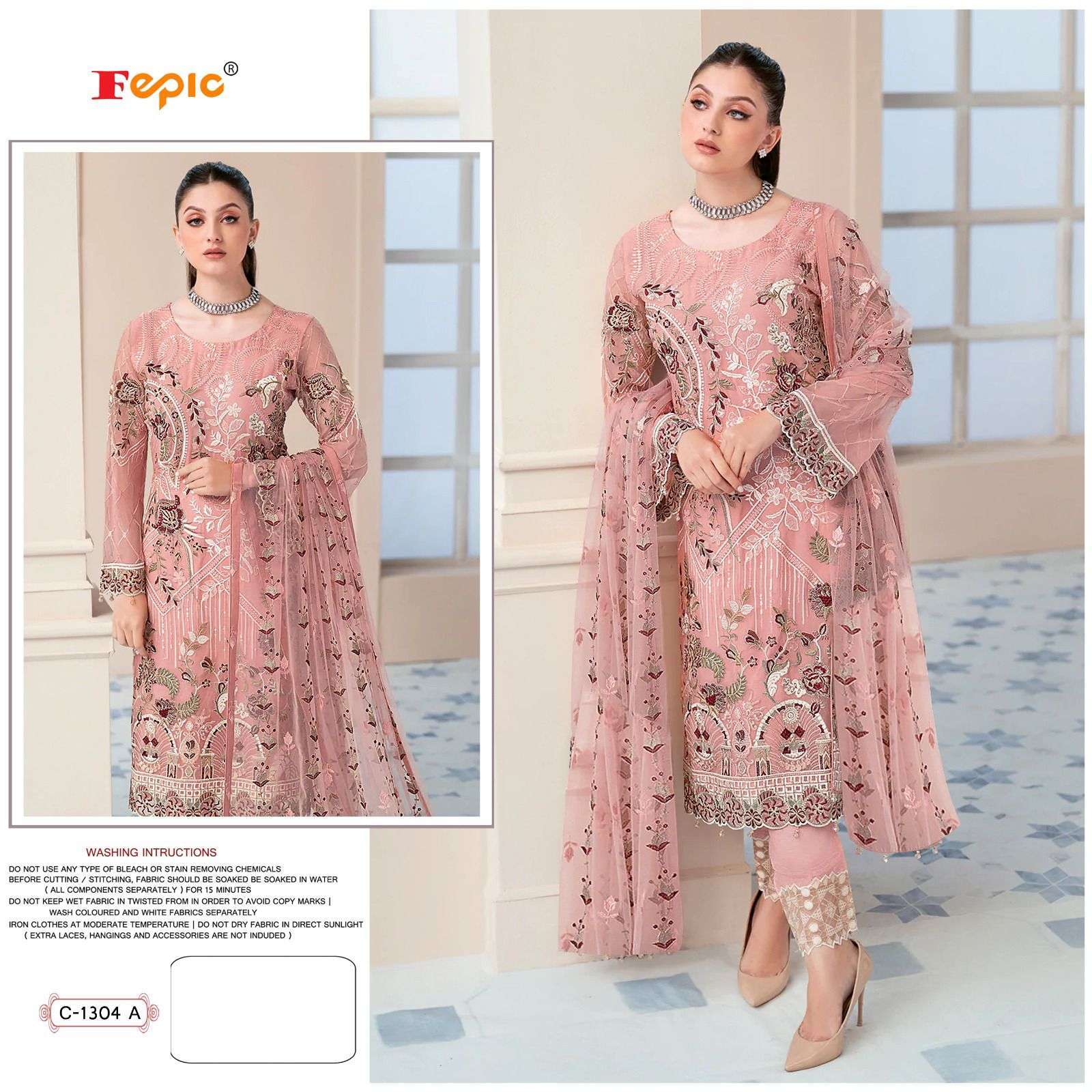 FEPIC ROSEMEEN C 1304 GEORGETTE EMBRODERY WORK PAKISTANI SUIT CATALOGUE 