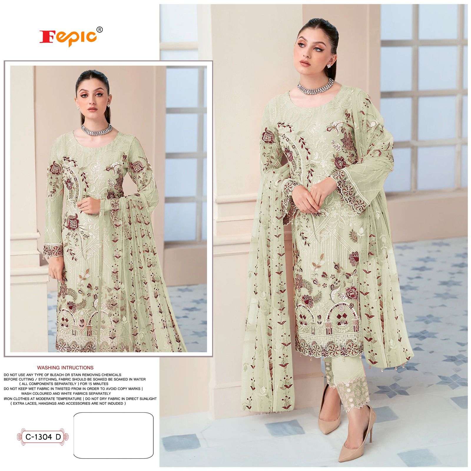 FEPIC ROSEMEEN C 1304 GEORGETTE EMBRODERY WORK PAKISTANI SUIT CATALOGUE 
