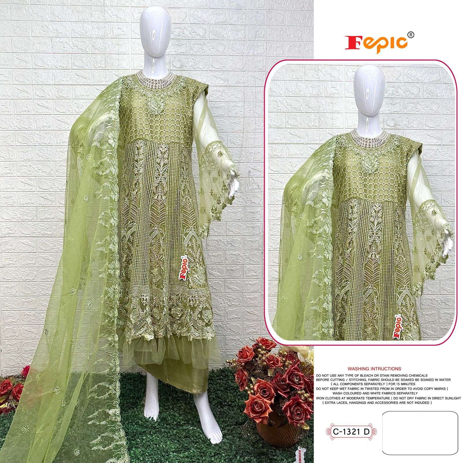 FEPIC ROSEMEEN C 1321 GEORGETTE EMBRODERY WORK PAKISTANI SUIT CATALOGUE 
