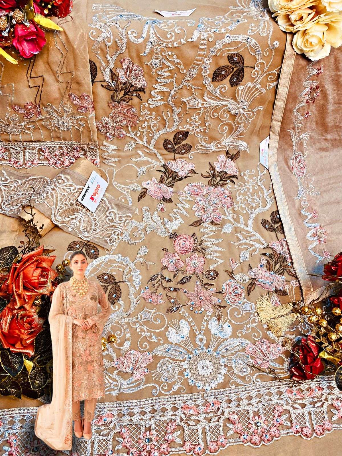FEPIC ROSEMEEN C 1516 GEORGETTE EMBRODERY WORK PAKISTANI SUIT CATALOGUE 