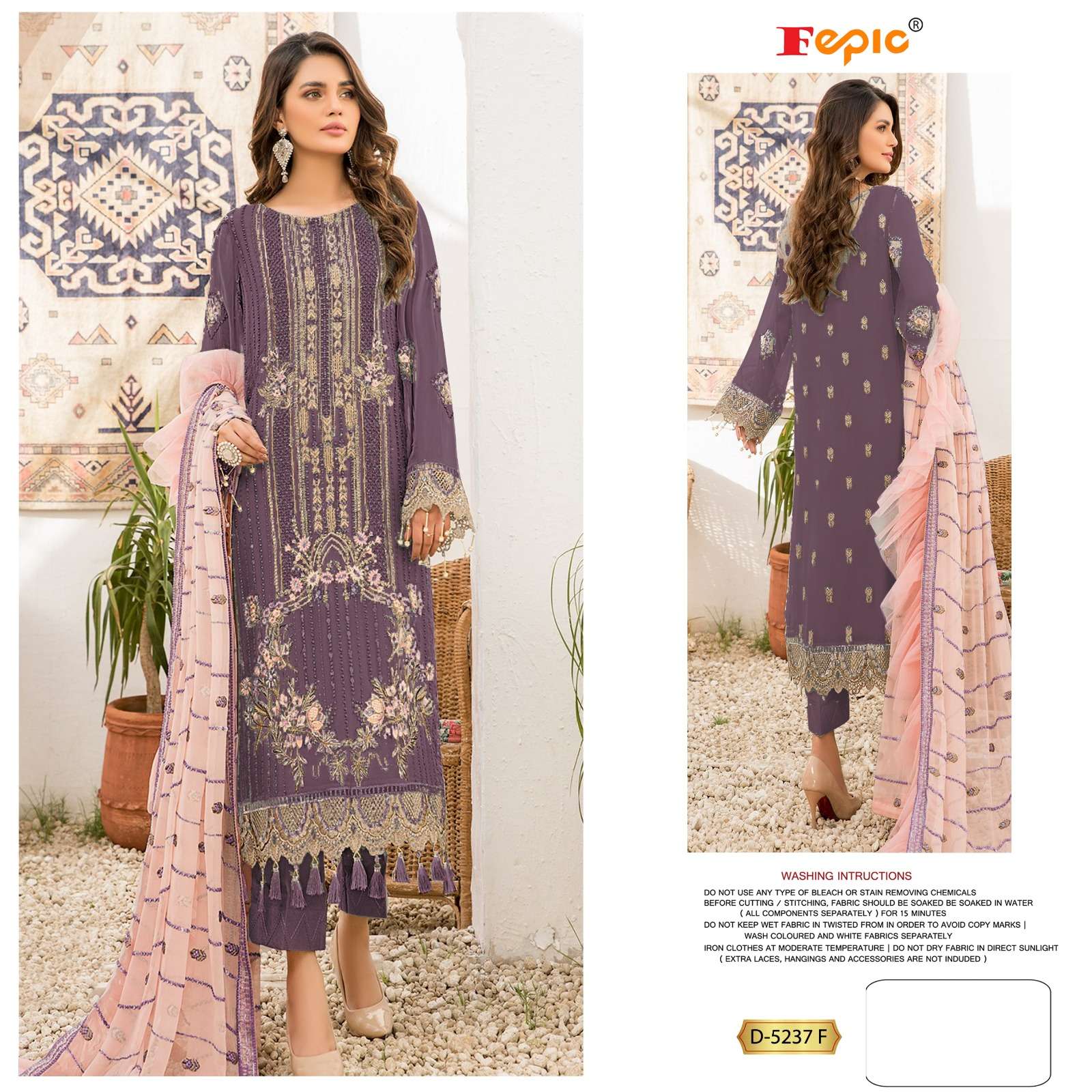 FEPIC ROSEMEEN D 5237 GEORGETTE EMBRODERY WORK PAKISTANI SUIT CATALOGUE 