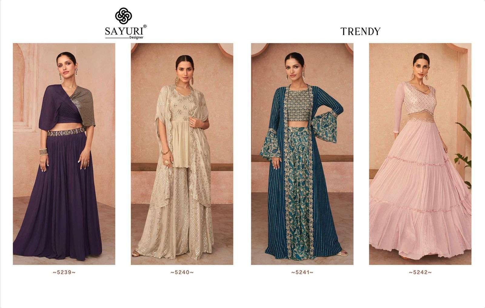 SAYURI DESIGNER TRENDY DESIGNER GEORGETTE SUITS NEW CATALOGUE