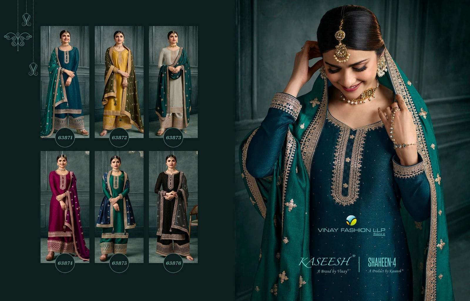 VINAY KASEESH SHAHEEN VOL 4 SILK GEORGETTE EMBROIDERY SUITS CATALOGUE