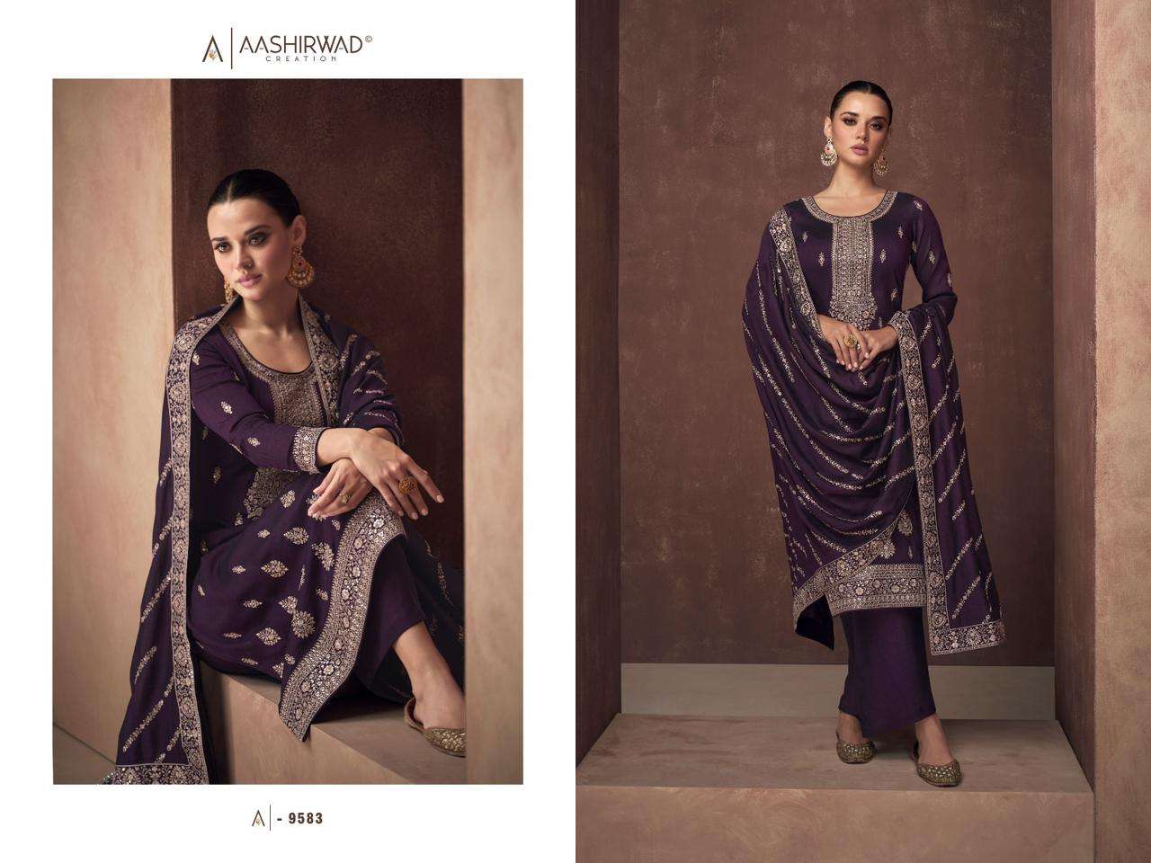 AASHIRWAD GULKAND ZAHA PREMIUM SILK SALWAR SUITS CATALOGUE